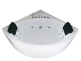 EagoUSA AM200 5' Rounded Modern Double Seat Corner Whirlpool Bath Tub with Fixtures - AM200