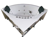 EagoUSA AM200 5' Rounded Modern Double Seat Corner Whirlpool Bath Tub with Fixtures - AM200