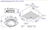 EagoUSA AM200 5' Rounded Modern Double Seat Corner Whirlpool Bath Tub with Fixtures - AM200