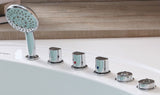 EagoUSA AM200 5' Rounded Modern Double Seat Corner Whirlpool Bath Tub with Fixtures - AM200