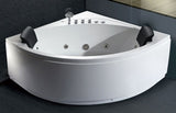 EagoUSA AM200 5' Rounded Modern Double Seat Corner Whirlpool Bath Tub with Fixtures - AM200