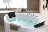EagoUSA AM200 5' Rounded Modern Double Seat Corner Whirlpool Bath Tub with Fixtures - AM200