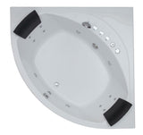 EagoUSA AM200 5' Rounded Modern Double Seat Corner Whirlpool Bath Tub with Fixtures - AM200