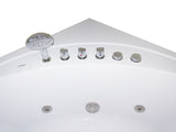 EagoUSA AM200 5' Rounded Modern Double Seat Corner Whirlpool Bath Tub with Fixtures - AM200