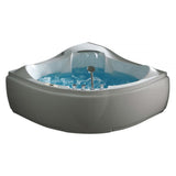 EagoUSA  AM208ETL 5 ft Corner Acrylic White Waterfall Whirlpool Bathtub for Two - AM208ETL