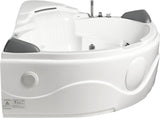 EagoUSA AM505ETL 5 ft Corner Acrylic White Waterfall Whirlpool Bathtub for Two - AM505ETL