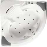 EagoUSA AM505ETL 5 ft Corner Acrylic White Waterfall Whirlpool Bathtub for Two - AM505ETL