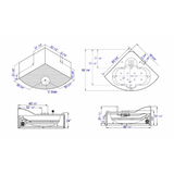 EagoUSA AM505ETL 5 ft Corner Acrylic White Waterfall Whirlpool Bathtub for Two - AM505ETL