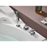EagoUSA AM505ETL 5 ft Corner Acrylic White Waterfall Whirlpool Bathtub for Two - AM505ETL