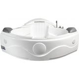 EagoUSA AM505ETL 5 ft Corner Acrylic White Waterfall Whirlpool Bathtub for Two - AM505ETL