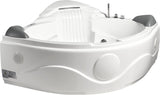 EagoUSA AM505ETL 5 ft Corner Acrylic White Waterfall Whirlpool Bathtub for Two - AM505ETL