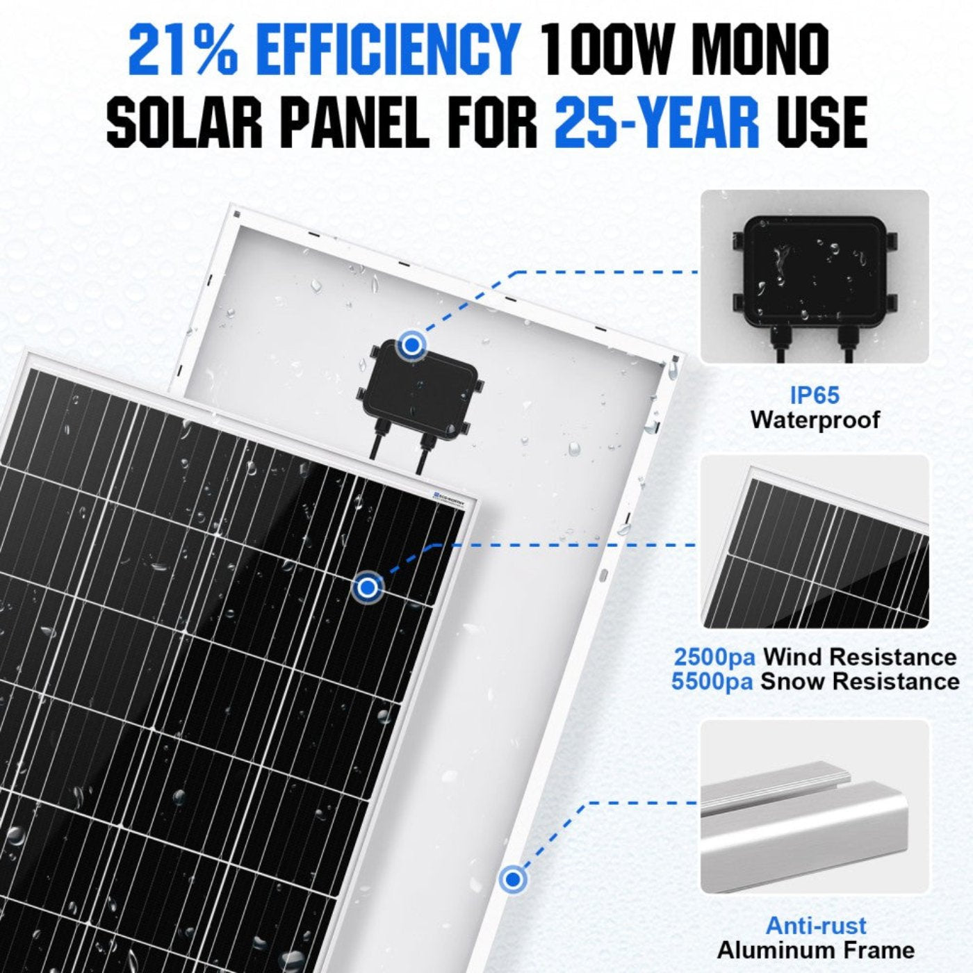 Eco-Worthy 500W 600W 12V 400W Wind+1/2x 100W Solar Solar Wind Hybrid Kit
