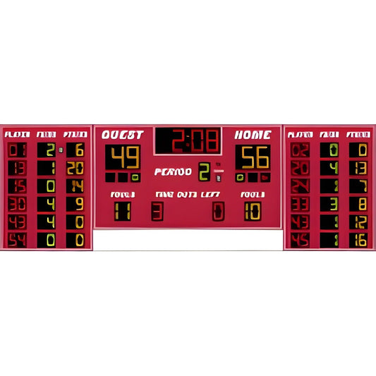 Electro-Mech Basketball/Volleyball Scoreboard With 6-Player Stat Panels - LX2556