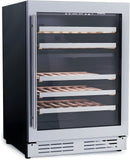 Elica -  Single Door, Dual Zone, Wine Cellar, 23 7/16" W x 22 7/16" D x 33-34" H, 4.8 cu/ft   - Undercounter Refrigerator | EWS52SS1