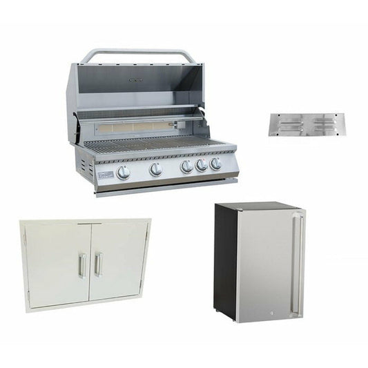 KOKOMO 4 PIECE OUTDOOR KITCHEN PACKAGE - 4BG,2BG,COMBO,FRG,VENT