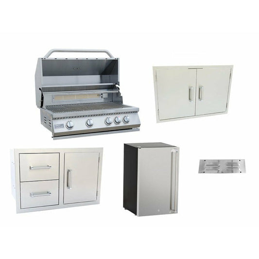 KOKOMO 5 PIECE OUTDOOR KITCHEN PACKAGE DEAL! (15%OFF) - KO4BG+2BG+Cmbo+ProFdge+30dor+vent
