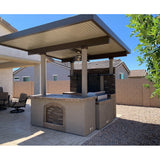 KoKoMo Barn Door TV Wall BBQ Island Pergola Firepit 4 Burner Built In BBQ St. Croix -odel# St.CroixBarnDoorTVWall