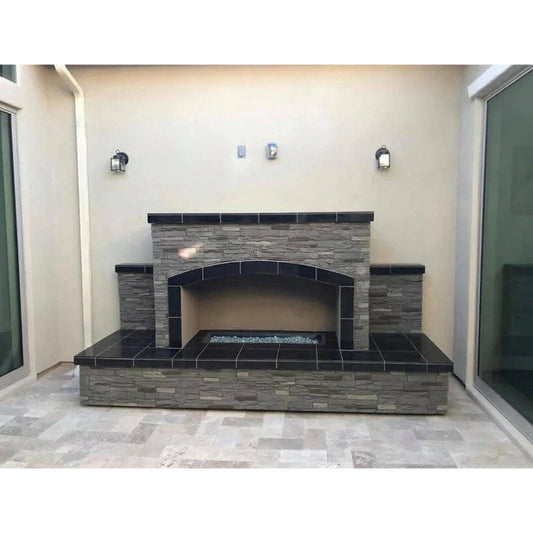 KOKOMO Outdoor Fireplace LP or Nat Gas and Fire-Glass Burner Insert