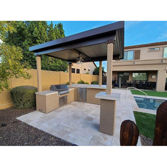 KoKoMo Aruba BBQ Island With 12' x 12' Pergola Built-In BBQ Grill - Aruba12x12Canopy