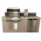 KoKoMo Bali 7'6" Island with Backsplash and Built In BBQ Grill - BALI