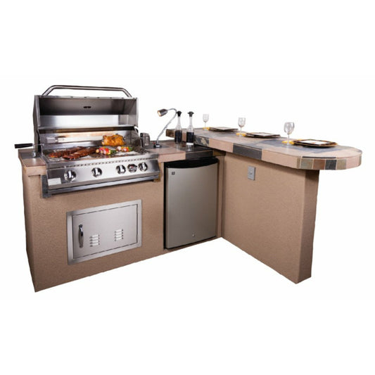 KoKoMo Aspen BBQ Island with 4 Burner Built In BBQ Grill - Aspen