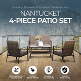 Four Seasons Courtyard Nantucket 4 Piece All Weather Deep Seating Patio Set - 396127