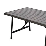 Four Seasons Courtyard 2 Tone Aluminum Eastport Slat Top Patio Dining Table - 396125