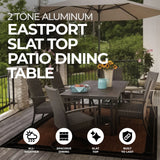 Four Seasons Courtyard 2 Tone Aluminum Eastport Slat Top Patio Dining Table - 396125