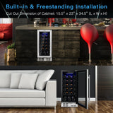Costway Wine Fridge 2.9 Cu.ft 30-Bottle Stainless Steel with Temperature Memory New - FP10229US-SL