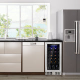 Costway Wine Fridge 2.9 Cu.ft 30-Bottle Stainless Steel with Temperature Memory New - FP10229US-SL