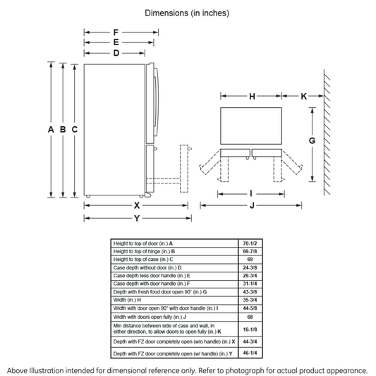 GE Profile 22.1 Cu. Ft. Counter-Depth French-Door Refrigerator - PYE22KYNFS