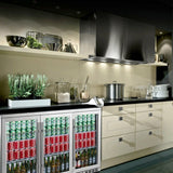 Kings Bottle 53'' Heating Glass 3 Door Large Beverage Refrigerator - KBU328M