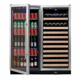 Kings Bottle 56" Upright Wine And Beverage Fridge Center Cabinet Freestanding - KBU100BW3-FG