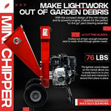 GreatCircleUSA Mini Wood Chipper - 7HP 212CC Engine, 3" Max Branches - GUO054-FBA