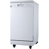 Danby - 18 inch Portable Dishwasher, 8 Place Settings, SS Interior, 4 Wash Programs - DDW1805EWP
