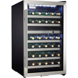 Danby - 38 Bottle Wine Cooler, Stainless Steel Door Trim, Reversible Door, Light - DWC114BLSDD