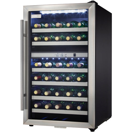Danby - 38 Bottle Wine Cooler, Stainless Steel Door Trim, Reversible Door, Light - DWC114BLSDD