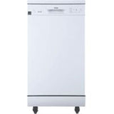 Danby - 18 inch Portable Dishwasher, 8 Place Settings, SS Interior, 4 Wash Programs - DDW1805EWP