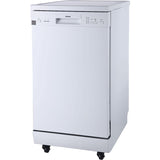 Danby - 18 inch Portable Dishwasher, 8 Place Settings, SS Interior, 4 Wash Programs - DDW1805EWP