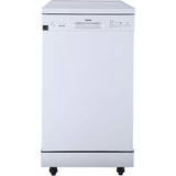 Danby - 18 inch Portable Dishwasher, 8 Place Settings, SS Interior, 4 Wash Programs - DDW1805EWP