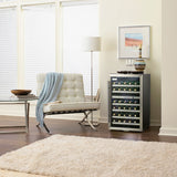 Danby - 38 Bottle Wine Cooler, Stainless Steel Door Trim, Reversible Door, Light - DWC114BLSDD
