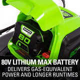 Greenworks 80V 21" Cordless Battery 3-in-1 Self-Propelled Lawn Mower w/ 4.0Ah Battery & Charger - 2515902