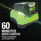 Greenworks 80V 21" Cordless Battery 3-in-1 Self-Propelled Lawn Mower w/ 4.0Ah Battery & Charger - 2515902