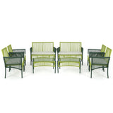 Tangkula 4 Pieces Outdoor Rattan Chair Set for Backyard, Poolside, Balcony - NP11282