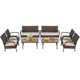 Tangkula 4/8 PCS Patio Rattan Furniture Set, Outdoor Conversation Set - HW66527