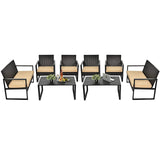 Tangkula 4-Piece Patio Rattan Furniture Set, Outdoor Conversation Set - HW64403