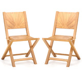 Tangkula 2/4 Pieces Folding Patio Chairs(Sun Back) - 2*JV12297