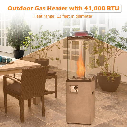 Tangkula 41,000 BTU Propane Patio Heater with Waterproof Cover - NP11219US-GR