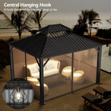 Tangkula 12' x 10' Hardtop Gazebo, Double Roof & Hook – NP10097WL-12CF+NP10097WL-22CF
