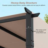 Tangkula 10x10 Ft Pergola, Patio Pergola with 2-Piece Retractable Sun Shade Canopy - NP11780BE+